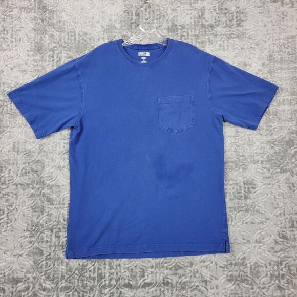 Duluth Trading Co Shirt Men Medium Blue Relaxed Fit Longtail T  Cotton Pocket - Picture 1 of 7